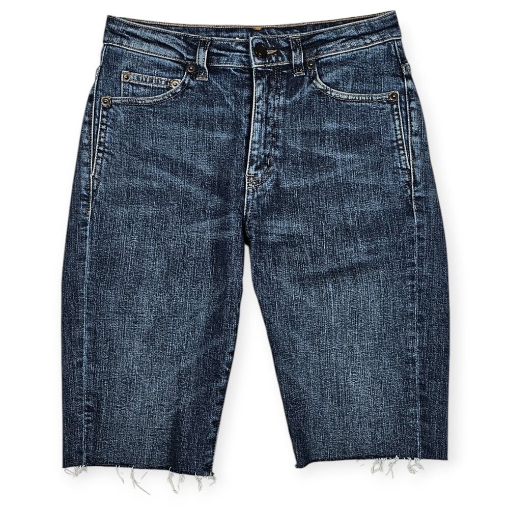 Saint Laurent | Denim Bermuda Shorts | Women's | 28 | Blue Wash | Raw Hem
